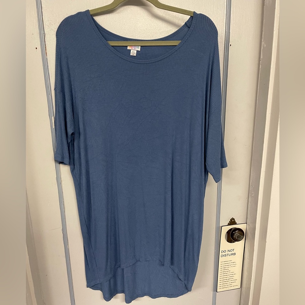 Lularoe Irma Top- solid blue color- size small